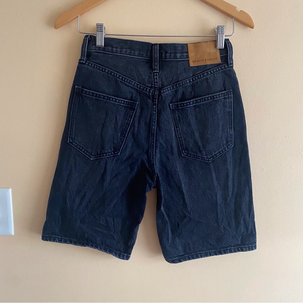 Denim Forum The Joni Loose Bermuda Short Woman 24 Black Streetwear Preppy 90s - Picture 4 of 15